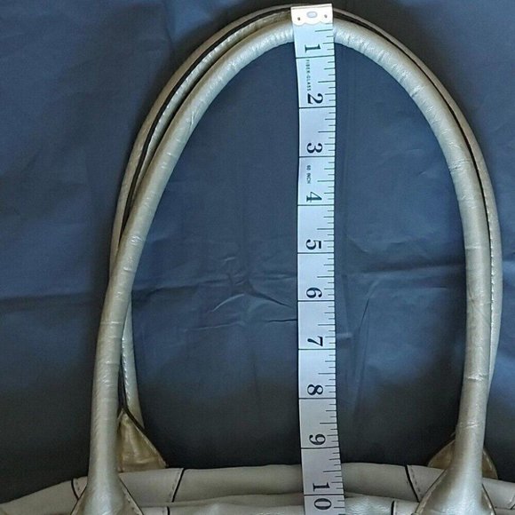 Y2K GUESS Monogram Tote Slouchy Shoulder Bag Metallic Accents - Picture 8 of 10